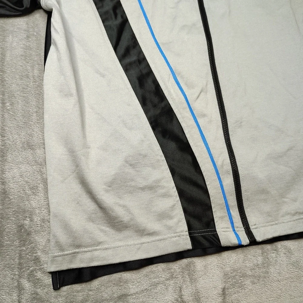 Vintage Nike Full Zip Polo Shirt Mens XL Grey Black Colorblock Basketball Y2K